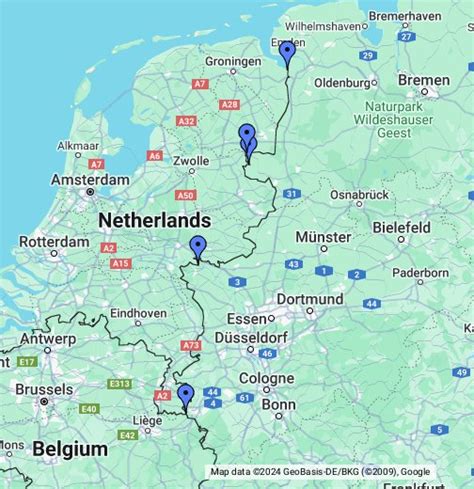 kaart van nederland en duitsland